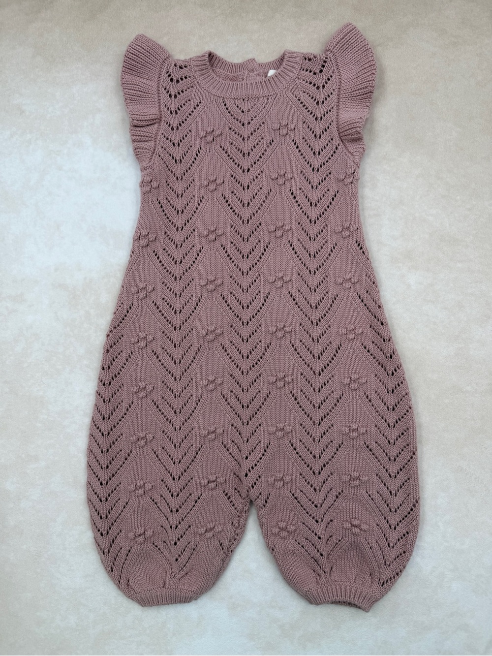 New Quincy Mae Mauve Knit Mira Romper